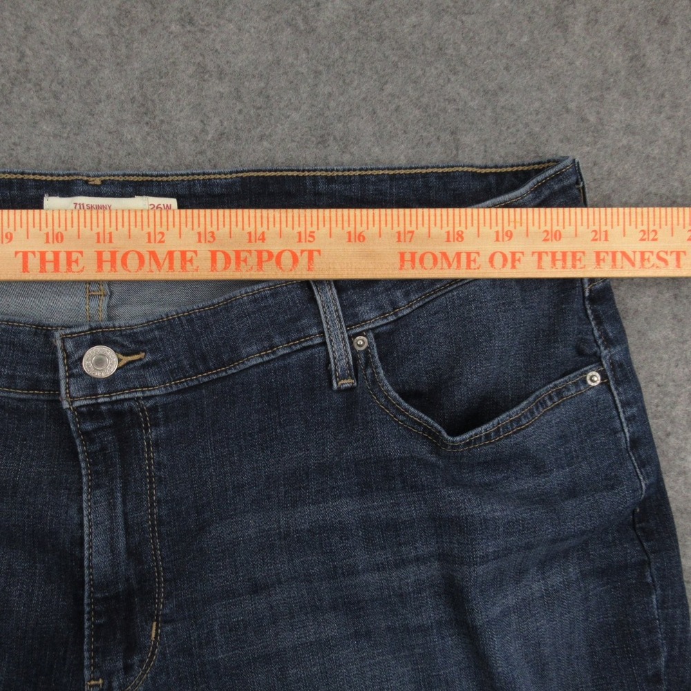 Levi's 711 Skinny Women's Jeans 26W Blue Distressed Stretch Denim - Picture 5 of 16